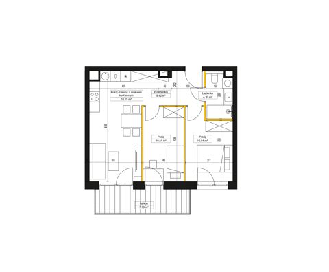 Plan 3 pok. 52m²