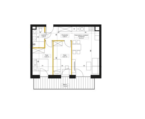 Plan 3 pok. 56m²