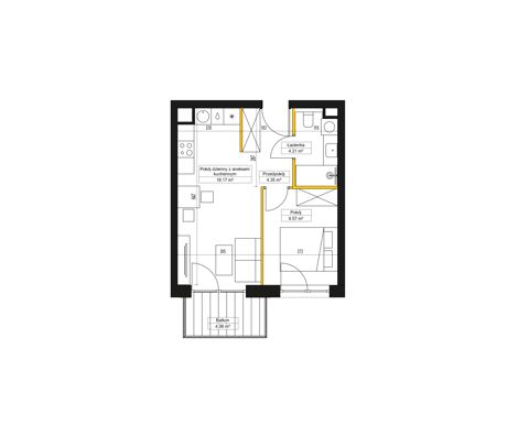 Plan 2 pok. 36m²