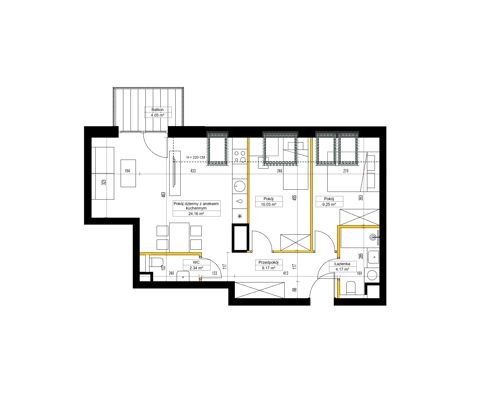 Plan 3 pok. 59m²