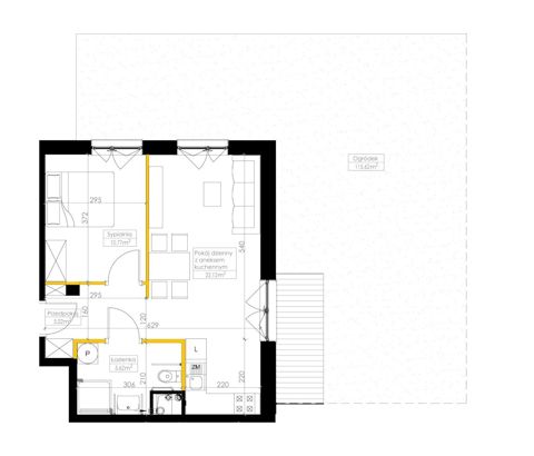 Plan 2 pok. 44m²