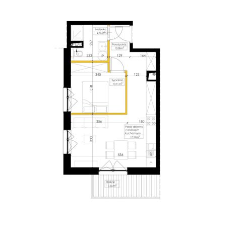 Plan 2 pok. 43m²