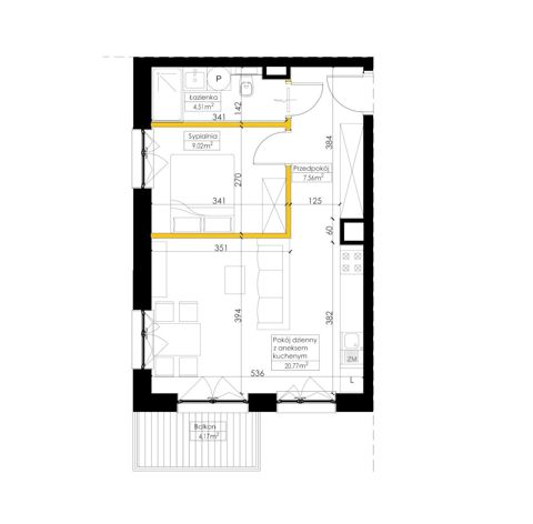 Plan 2 pok. 42m²