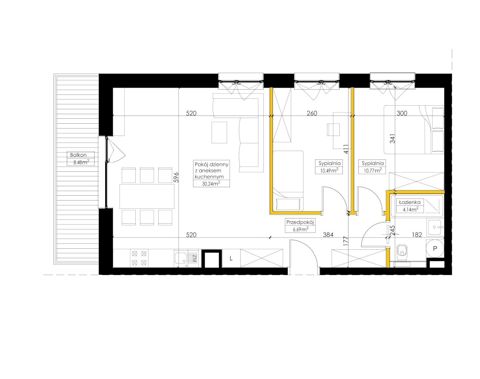 Plan 3 pok. 62m²