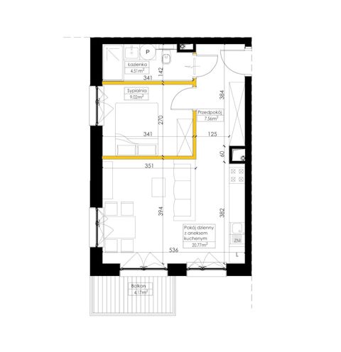 Plan 2 pok. 42m²