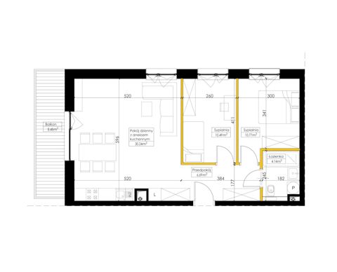 Plan 3 pok. 62m²