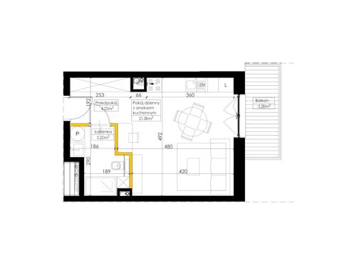 Plan 1 pok. 31m²