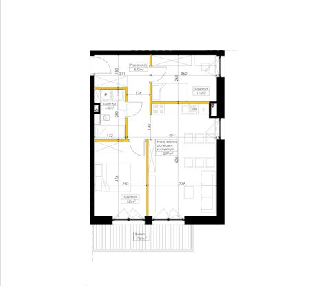 Plan 3 pok. 57m²
