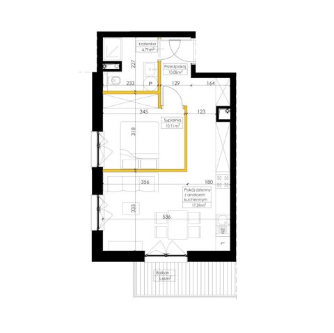 Plan 2 pok. 43m²