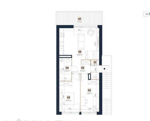 Plan 3 pok. 58m²