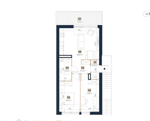 Plan 3 pok. 58m²