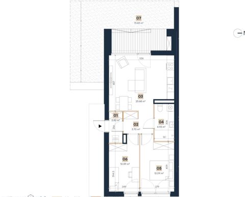 Plan 3 pok. 58m²