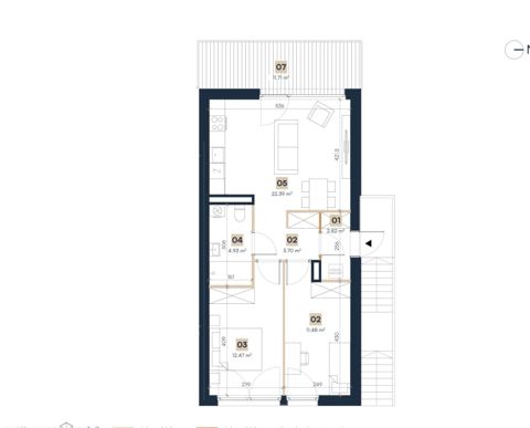 Plan 3 pok. 58m²