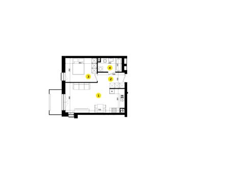 Plan 2 pok. 45m²