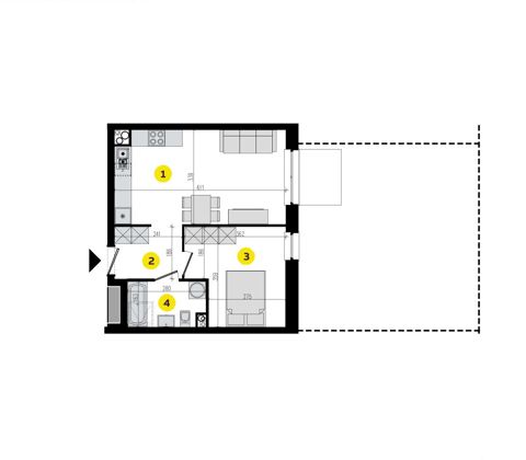 Plan 2 pok. 41m²