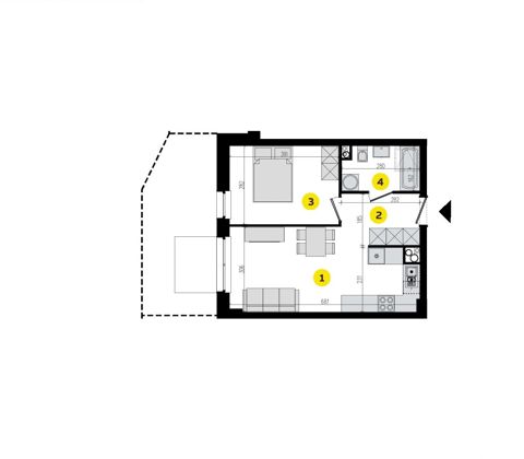 Plan 2 pok. 39m²