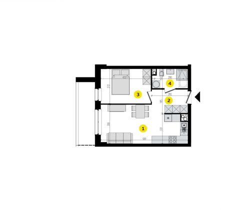 Plan 2 pok. 38m²