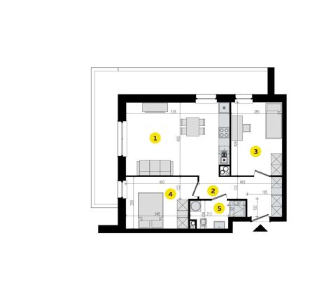 Plan 3 pok. 57m²