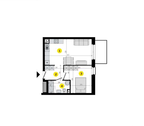 Plan 2 pok. 41m²