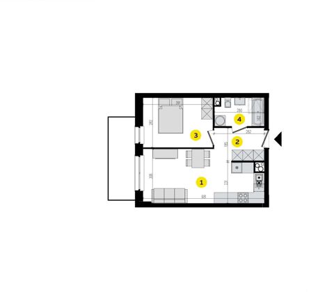 Plan 2 pok. 39m²