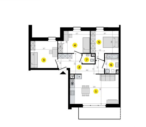 Plan 4 pok. 75m²