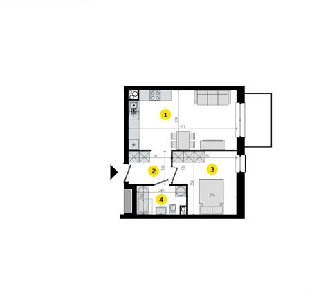 Plan 2 pok. 41m²