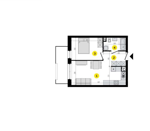 Plan 2 pok. 39m²