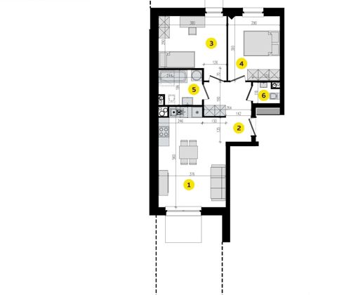 Plan 3 pok. 55m²