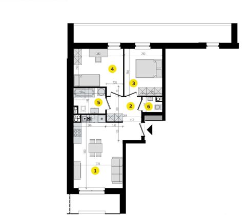 Plan 3 pok. 55m²