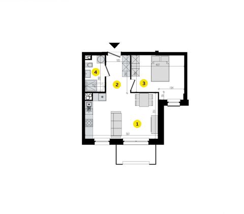 Plan 2 pok. 41m²
