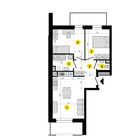 Plan 3 pok. 55m²