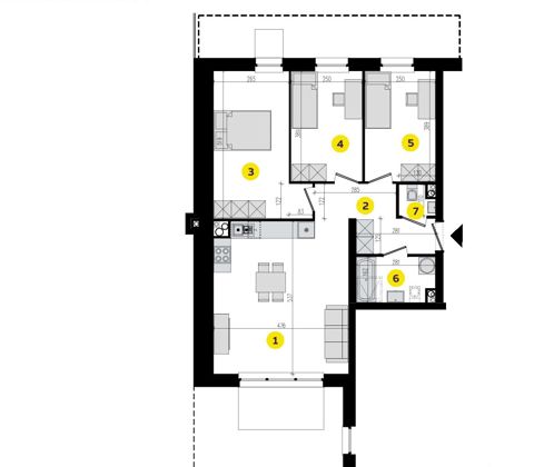 Plan 4 pok. 72m²