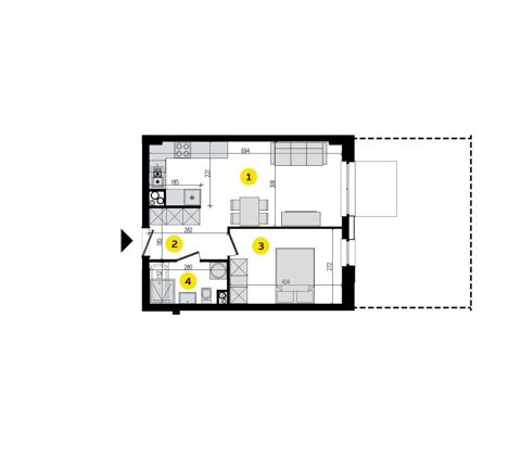 Plan 2 pok. 39m²