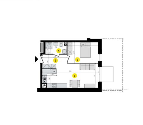 Plan 2 pok. 42m²