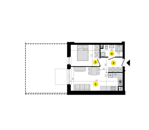 Plan 2 pok. 36m²