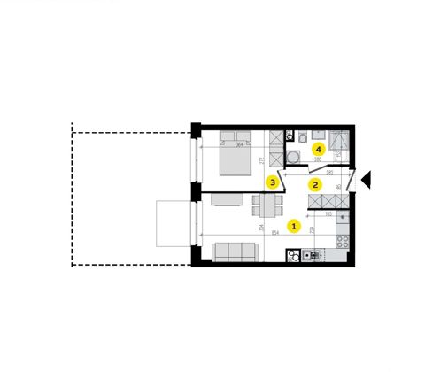 Plan 2 pok. 36m²