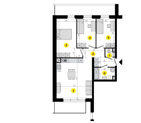 Plan 4 pok. 72m²