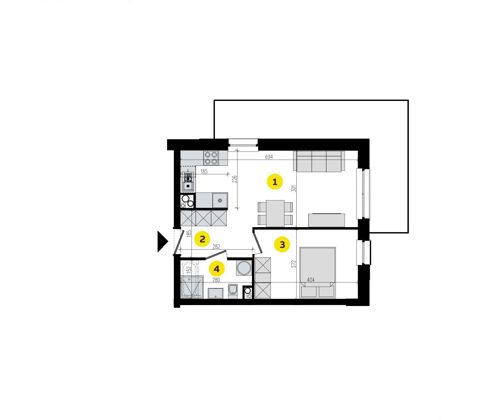 Plan 2 pok. 38m²