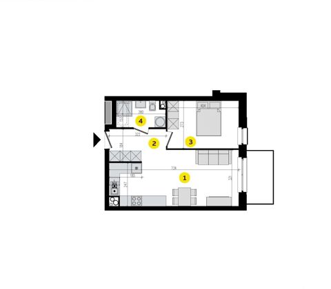 Plan 2 pok. 42m²
