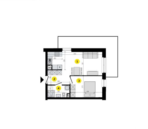 Plan 2 pok. 38m²