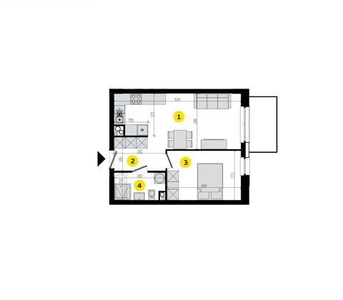 Plan 2 pok. 39m²