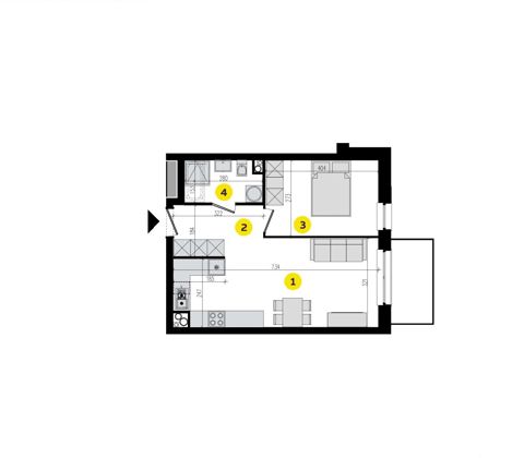 Plan 2 pok. 42m²