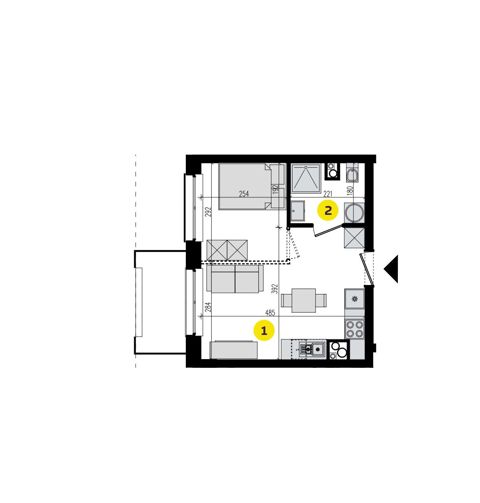 Plan 1 pok. 27m²