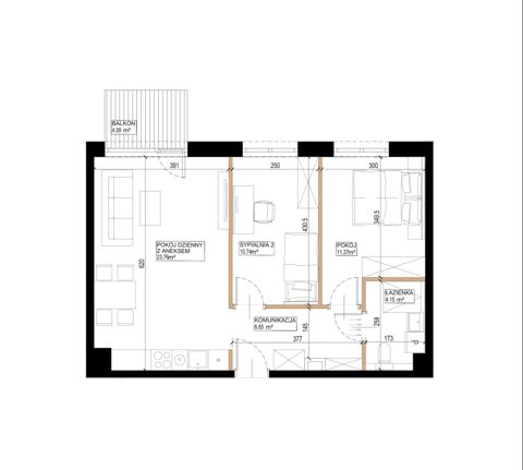 Plan 3 pok. 57m²