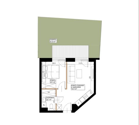 Plan 2 pok. 31m²
