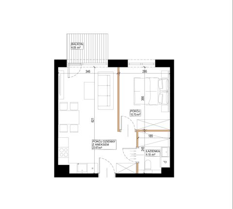Plan 2 pok. 39m²