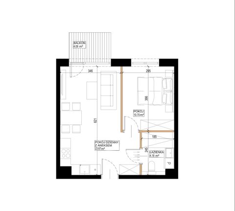 Plan 2 pok. 39m²