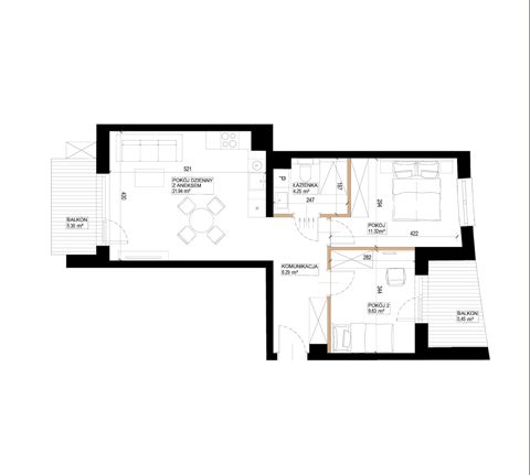 Plan 3 pok. 55m²