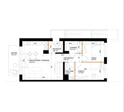 Plan 3 pok. 63m²