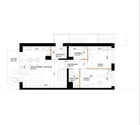 Plan 3 pok. 63m²